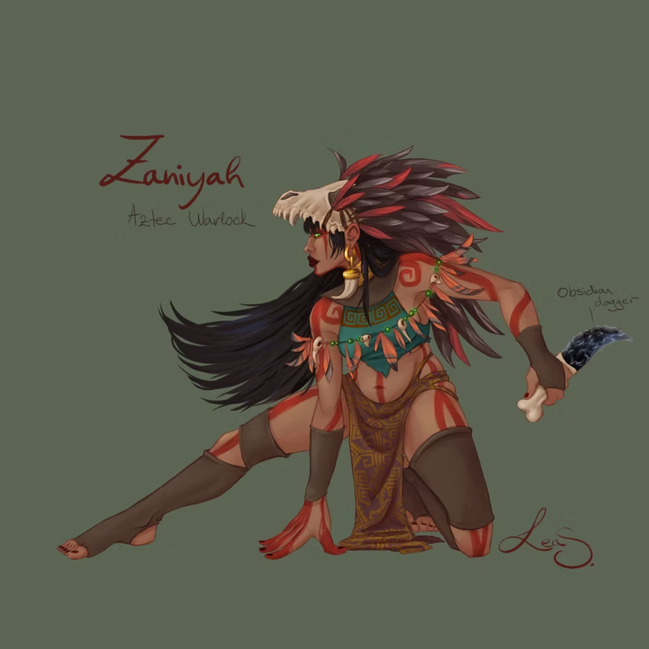 Zaniyah, the Aztec warlock