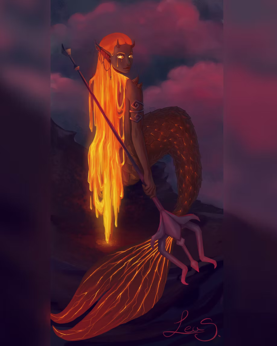 Elemental mermaid - Lava
